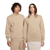 Pull polaire Nike Sportswear Club marron clair blanc