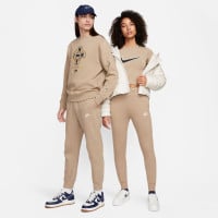 Pantalon de survêtement en polaire Nike Sportswear Club beige blanc