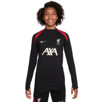 Nike Liverpool Strike Trainingstrui 1/4-Zip 2024-2025 Kids Zwart Rood