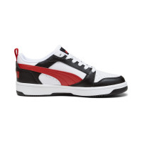 Baskets PUMA Rebound V6 Low pour enfants, blanches, rouges et noires