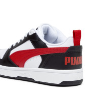 Baskets PUMA Rebound V6 Low pour enfants, blanches, rouges et noires