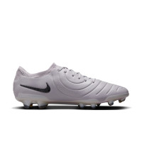 Nike Tiempo Legend 10 Elite Gazon Naturel Chaussures de Foot (FG) Gris Noir Rose