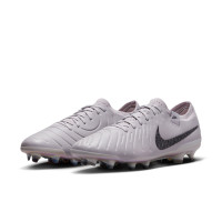 Nike Tiempo Legend 10 Elite Gazon Naturel Chaussures de Foot (FG) Gris Noir Rose