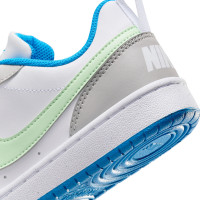 Nike Court Borough Low Recraft Baskets Enfants Blanc Gris Clair Vert Clair Bleu Vif