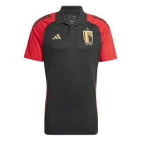 adidas Belgique Polo 2024-2026 Noir Rouge Doré