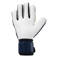 Uhlsport Supersoft HN Flex Frame Gants de Gardien de But Bleu Foncé Blanc Jaune