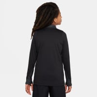 Pull en haut d'entraînement Nike Strike à 1/4 fermeture éclair pour enfants, noir, gris foncé, blanc