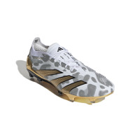 adidas Predator Elite Gazon Naturel Chaussures de Foot (FG) Blanc Gris Noir Doré