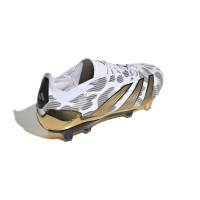 adidas Predator Elite Gras Voetbalschoenen (FG) Wit Grijs Zwart Goud