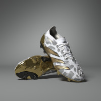 adidas Predator Elite Gras Voetbalschoenen (FG) Wit Grijs Zwart Goud