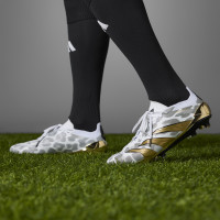 adidas Predator Elite Gras Voetbalschoenen (FG) Wit Grijs Zwart Goud