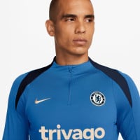 Nike Chelsea Strike Haut d'Entraînement 1/4-Zip 2024-2025 Bleu Bleu Foncé