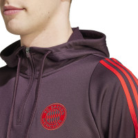 adidas Bayern Munich Track Sweat à Capuche 2024-2025 Bordeaux Rouge Blanc