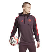 adidas Bayern Munich Track Survêtement à Capuche 1/4-Zip 2024-2025 Bordeaux Rouge Blanc