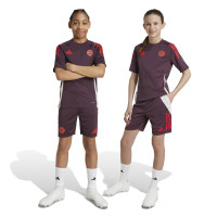 adidas Bayern Munich Short d'Entraînement 2024-2025 Enfants Bordeaux Rouge Blanc