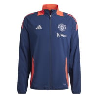 adidas Manchester United Présentation Veste d'Entraïnement 2024-2025 Bleu Foncé Rouge Argenté