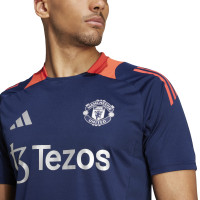 adidas Manchester United Maillot d'Entraînement 2024-2025 Bleu Foncé Rouge Argenté