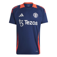 adidas Manchester United Maillot d'Entraînement 2024-2025 Bleu Foncé Rouge Argenté