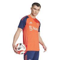 adidas Manchester United Maillot d'Entraînement 2024-2025 Rouge Bleu Foncé Argenté