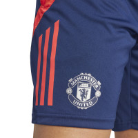 adidas Manchester United Short d'Entraînement 2024-2025 Bleu Foncé Rouge Argenté