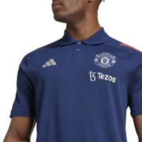 adidas Manchester United Polo 2024-2025 Bleu Foncé Rouge Blanc