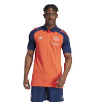 adidas Manchester United Polo Zomerset 2024-2025 Rood Donkerblauw Wit