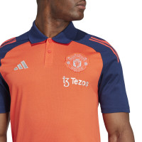 adidas Manchester United Polo 2024-2025 Rouge Bleu Foncé Blanc