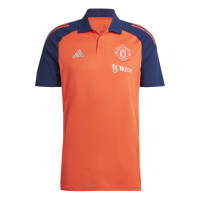 adidas Manchester United Polo 2024-2025 Rouge Bleu Foncé Blanc