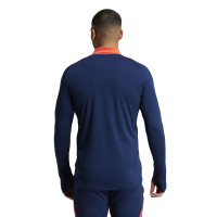 adidas Manchester United Trainingspak 1/4-Zip 2024-2025 Donkerblauw Rood Zilver