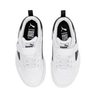 Baskets PUMA Rebound V6 Low AC+ pour enfants, blanches et noires