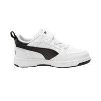 Baskets PUMA Rebound V6 Low AC+ pour enfants, blanches et noires