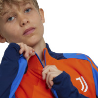 adidas Juventus Trainingspak 1/4-Zip 2024-2025 Kids Oranje Blauw Wit