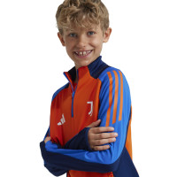 adidas Juventus Trainingspak 1/4-Zip 2024-2025 Kids Oranje Blauw Wit