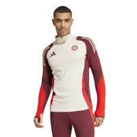 adidas Bayern München Trainingspak 1/4-Zip Europees 2024-2025 Wit Bordeauxrood Rood