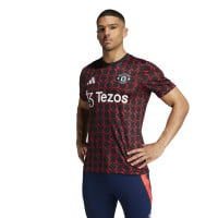 adidas Manchester United Pre-Match Trainingsshirt 2024-2025 Zwart Rood