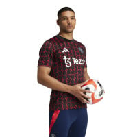 adidas Manchester United Pre-Match Maillot d'Entraînement 2024-2025 Noir Rouge