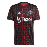 adidas Manchester United Pre-Match Trainingsshirt 2024-2025 Zwart Rood