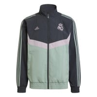 adidas Real Madrid Veste d'Entraînement Woven 2024-2025 Gris Foncé Vert Mauve