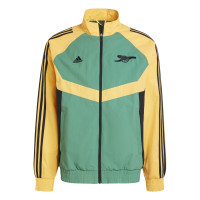 adidas Arsenal Culturewear Trainingspak Woven Full-Zip 2024-2025 Geel Zwart Groen