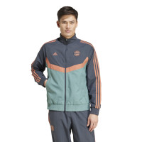 adidas Bayern München Culturewear Trainingspak Woven Full-Zip 2024-2025 Grijs Oranje Groen