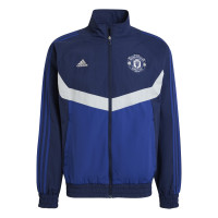 adidas Manchester United Culturewear Veste d'Entraînement Woven 2024-2025 Bleu Foncé Bleu