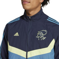 adidas Ajax Culturewear Trainingsjack Woven 2024-2025 Blauw Lichtblauw Geel