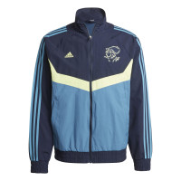 adidas Ajax Culturewear Trainingsjack Woven 2024-2025 Blauw Lichtblauw Geel