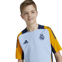 adidas Real Madrid Maillot d'Entraînement 2024-2025 Enfants Bleu Clair Orange Bleu Foncé