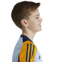 adidas Real Madrid Maillot d'Entraînement 2024-2025 Enfants Bleu Clair Orange Bleu Foncé