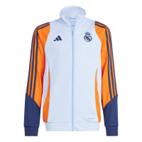 adidas Real Madrid Survêtement Full-Zip 2024-2025 Enfants Bleu Clair Bleu Foncé Jaune