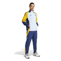 adidas Real Madrid Présentation Veste d'Entraïnement 2024-2025 Bleu Clair Bleu Foncé Jaune