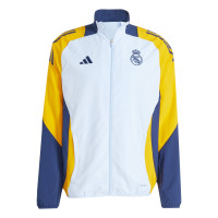 adidas Real Madrid Présentation Veste d'Entraïnement 2024-2025 Bleu Clair Bleu Foncé Jaune