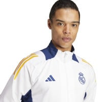 adidas Real Madrid Presentatie Trainingspak Full-Zip 2024-2025 Wit Donkerblauw