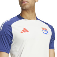 adidas Olympique Lyon Maillot d'Entraînement 2024-2025 Blanc Bleu Rouge